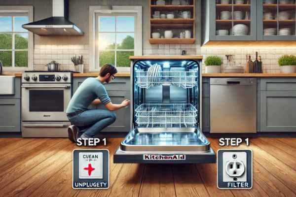 Step 1: Turn Off and Unload Your Dishwasher